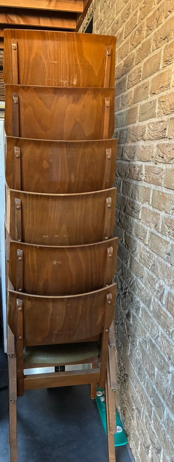 1960 ben chairs 6 stuks vintage, Huis en Inrichting, Ophalen, Gebruikt, Hout, Vijf, Zes of meer stoelen