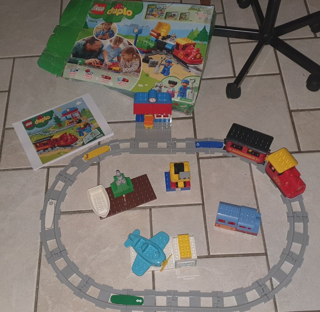 LEGO DUPLO Train électrique avec sons et lumières 10874, Enlèvement ou Envoi, Ensemble complet, Utilisé, Duplo