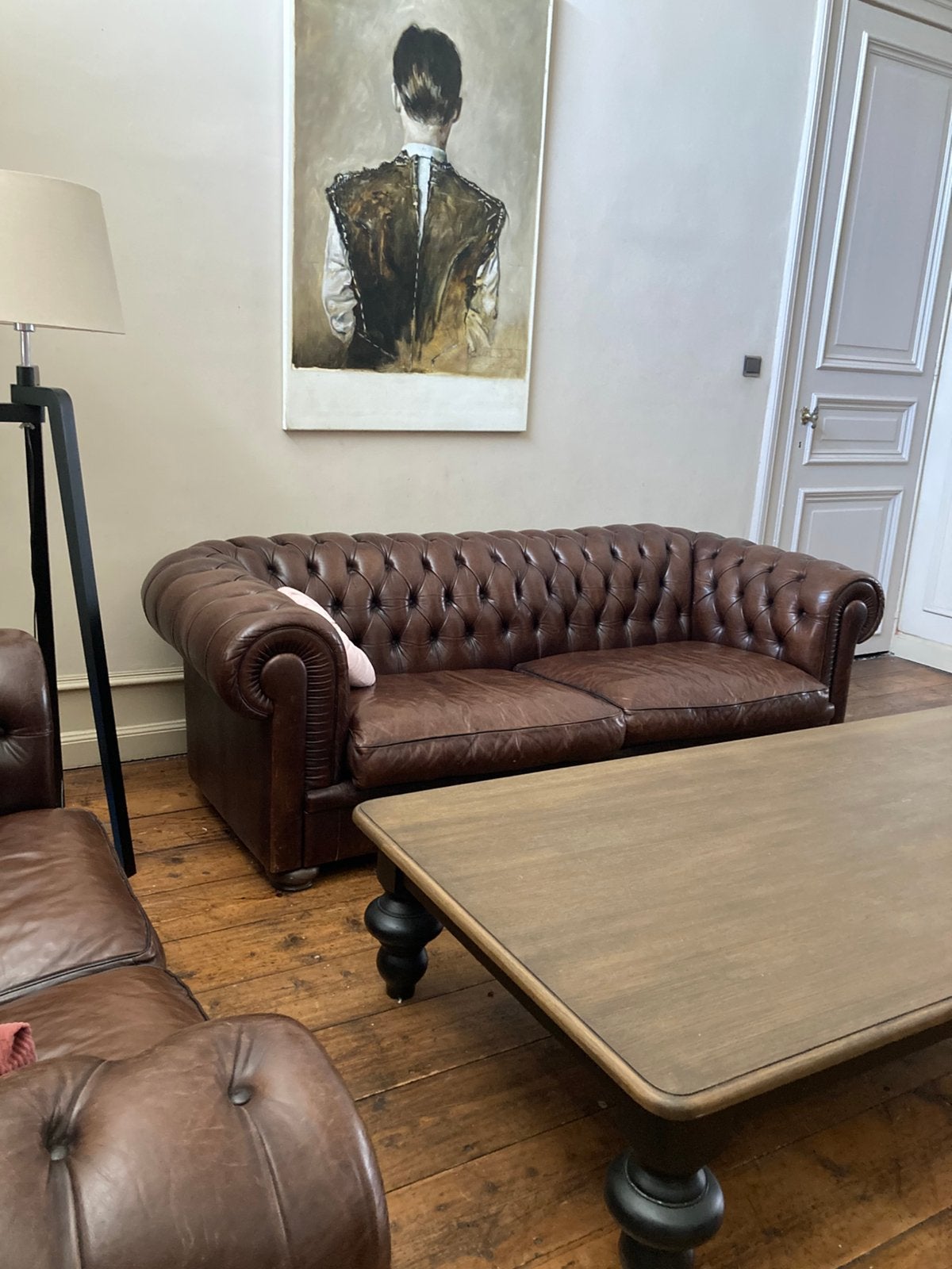 Masieve salon tafel 2 x 1m, Ophalen, Zo goed als nieuw