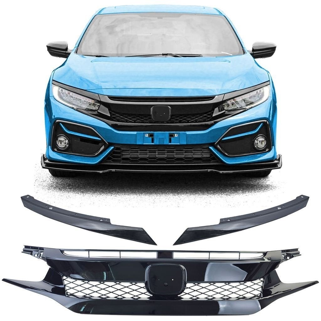Sport Grill Honda Civic X FC FK TR Performance Glans Zwart, Verzenden