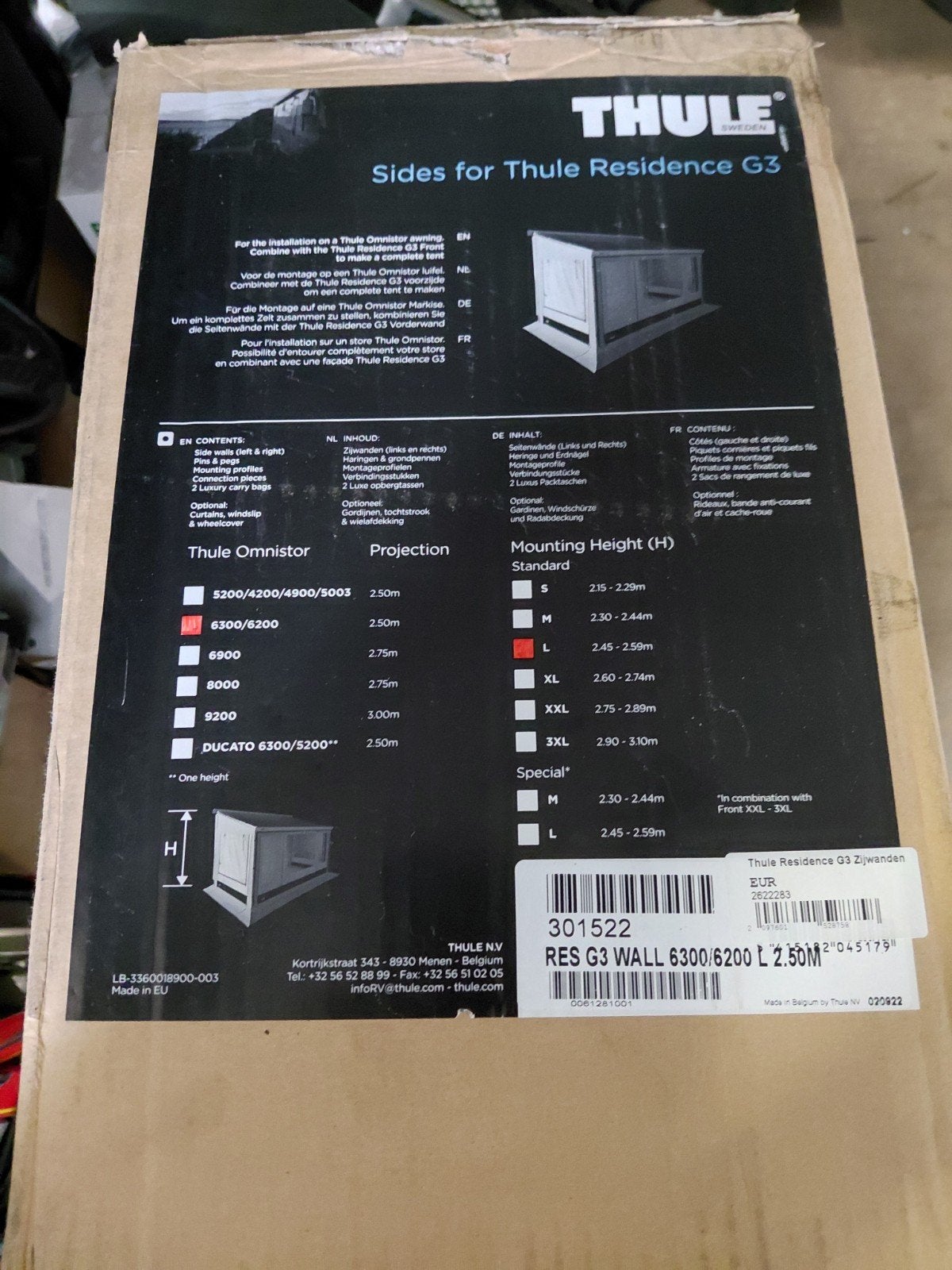 Te koop: RES G3 WAL6300/6200 L – 2,50 meter, Caravans en Kamperen, Ophalen of Verzenden