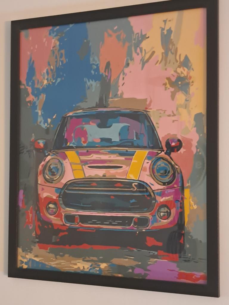 Schilderij mini Cooper, Ophalen