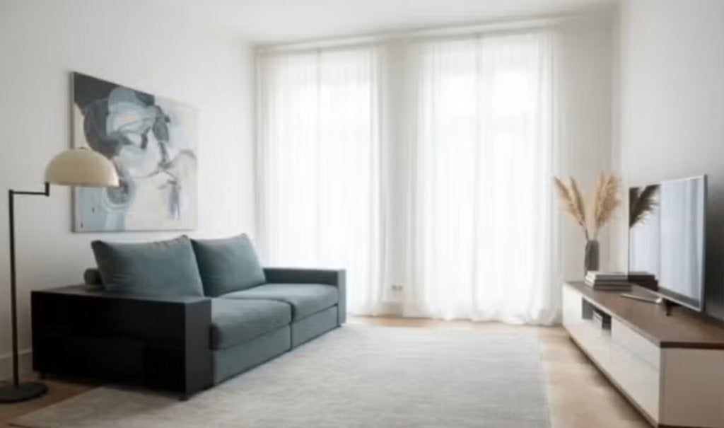 Flexform Groundpiece Sofa – Blauwgrijs Fluweel, Huis en Inrichting, Zetels | Zetels, Ophalen, Stof