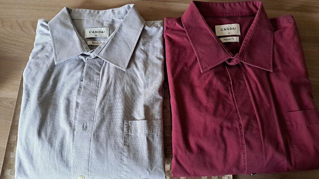 2 herenhemden XXl maat 46, Kleding | Heren, Overhemden, Ophalen of Verzenden, Gedragen, Grijs