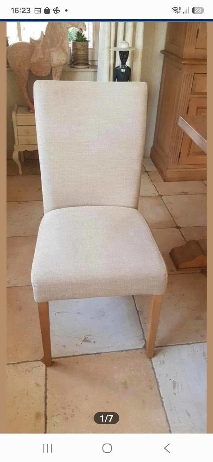 4 mobitec  stoelen zeer goede staat linnen kleur, Enlèvement