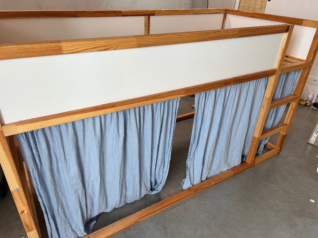 stapelbed kura IKEA keerbaar MET gordijntjes, Ophalen, Gebruikt, Eenpersoons, Stapelbed