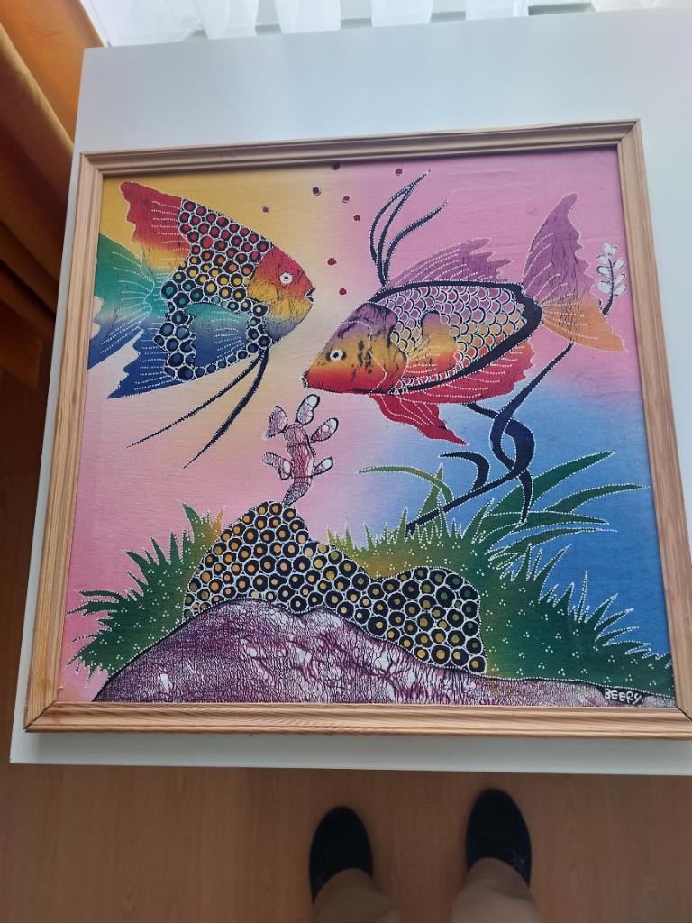 Cadre poissons, Suspension murale, Rose, Autres styles, 45 cm