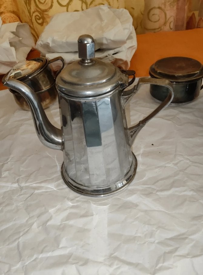 Oud Art Deco koffiezetapparaat, verchroomd metaal, cutaway, Antiek en Kunst, Ophalen of Verzenden