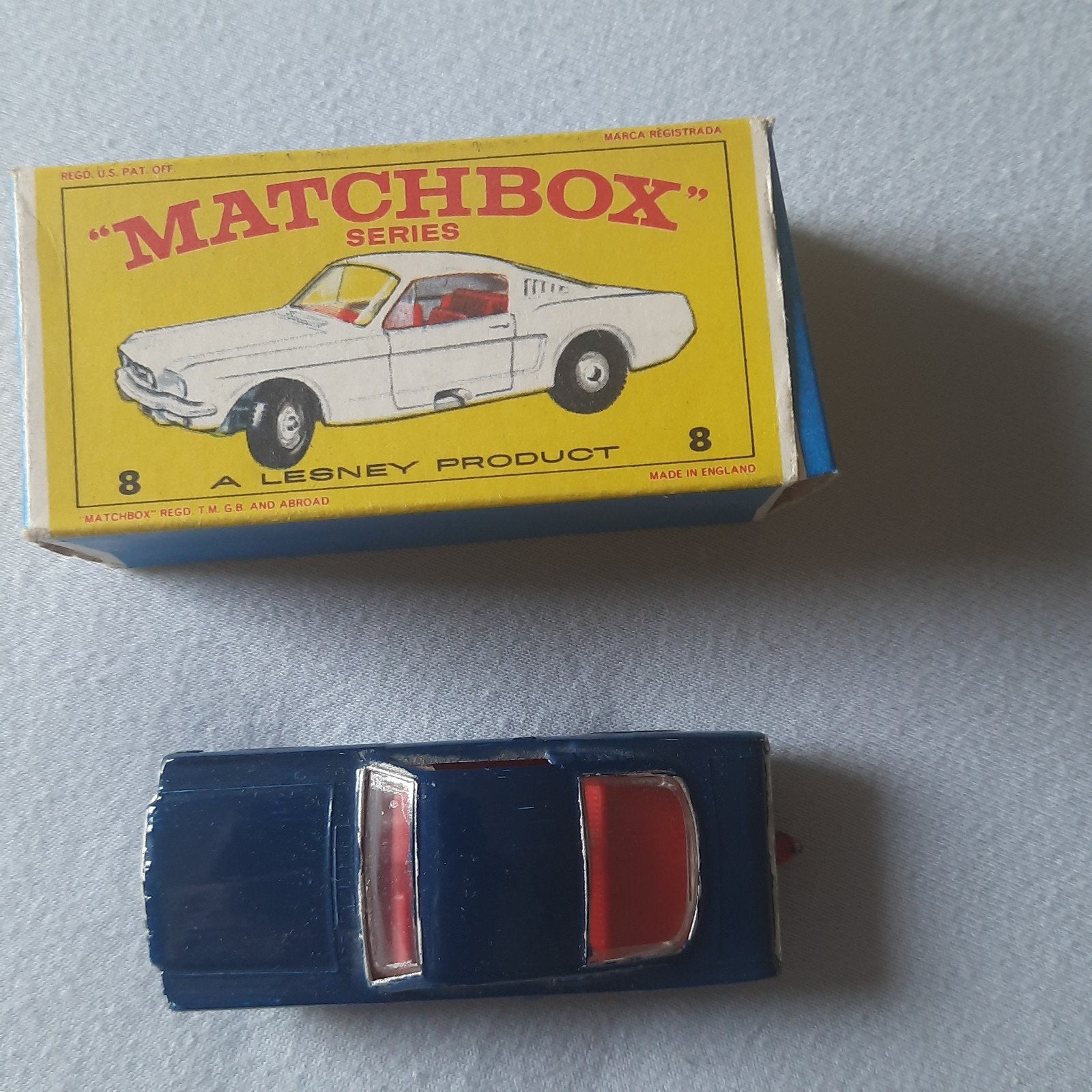 MATCHBOX SERIES nr.8e* FORD MUSTANG *VINTAGE*ONBESPEELD*BOXD, Hobby en Vrije tijd, Modelauto's | 1:87, Ophalen, Nieuw, Auto, Matchbox