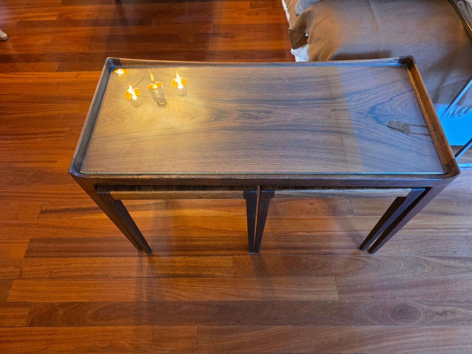 Tables gigognes, coffee and nesting table, Kurt Østervig1963, Maison & Meubles, Tables | Tables de salon, Enlèvement, Verre