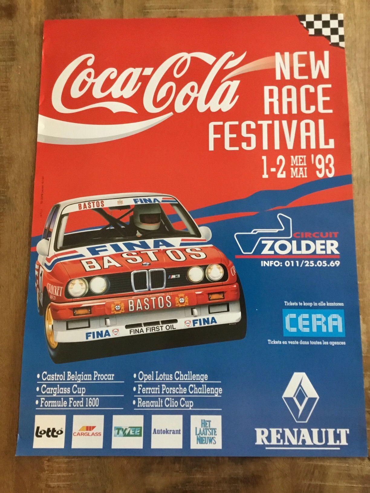 Affiche new race festival zolder 1993, Ophalen of Verzenden, Zo goed als nieuw