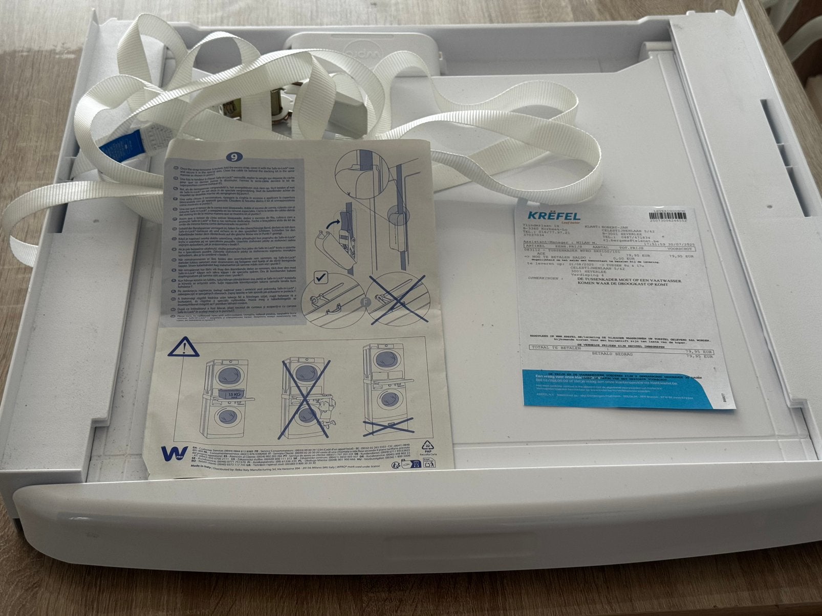 Kit de superposition WPRO SKS100/101 avec tablette coulissan, Enlèvement, Comme neuf