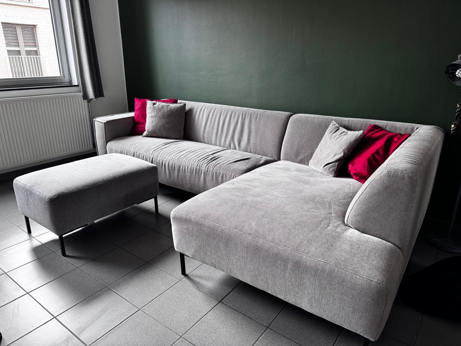 zetel met longchair, Ophalen, Zo goed als nieuw, Stof, Modern