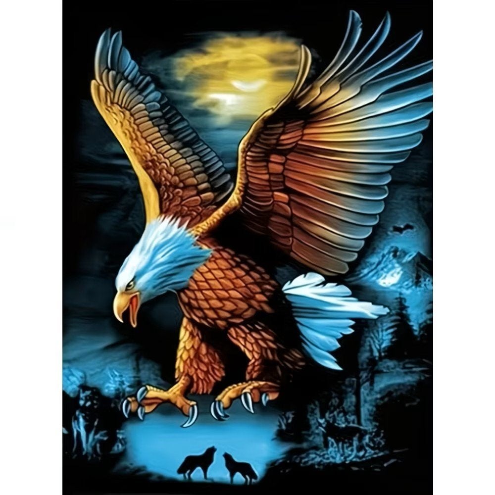 Peinture au diamant 50x40cm oiseau de proie (carré) n 8, Neuf, Multicolore, Autres matériaux, Autres marques