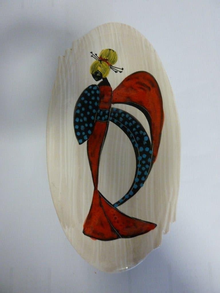 Keramiek schaal Italy , vintage jaren '60-'70  30cm op16cm, Antiek en Kunst, Ophalen of Verzenden