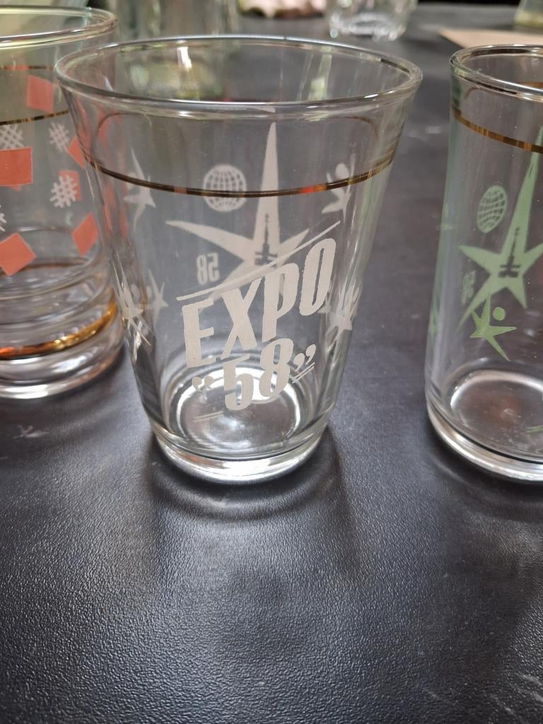 Glazen expo 58 4 stuks, Verzamelen, Ophalen