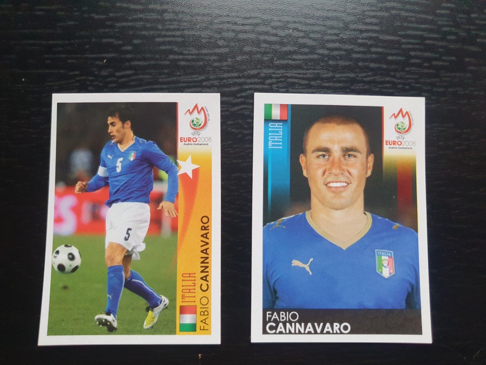 Fabio Cannavaro EK 2008 Italië 2 stickers Panini ***, Verzamelen, Ophalen of Verzenden, Nieuw