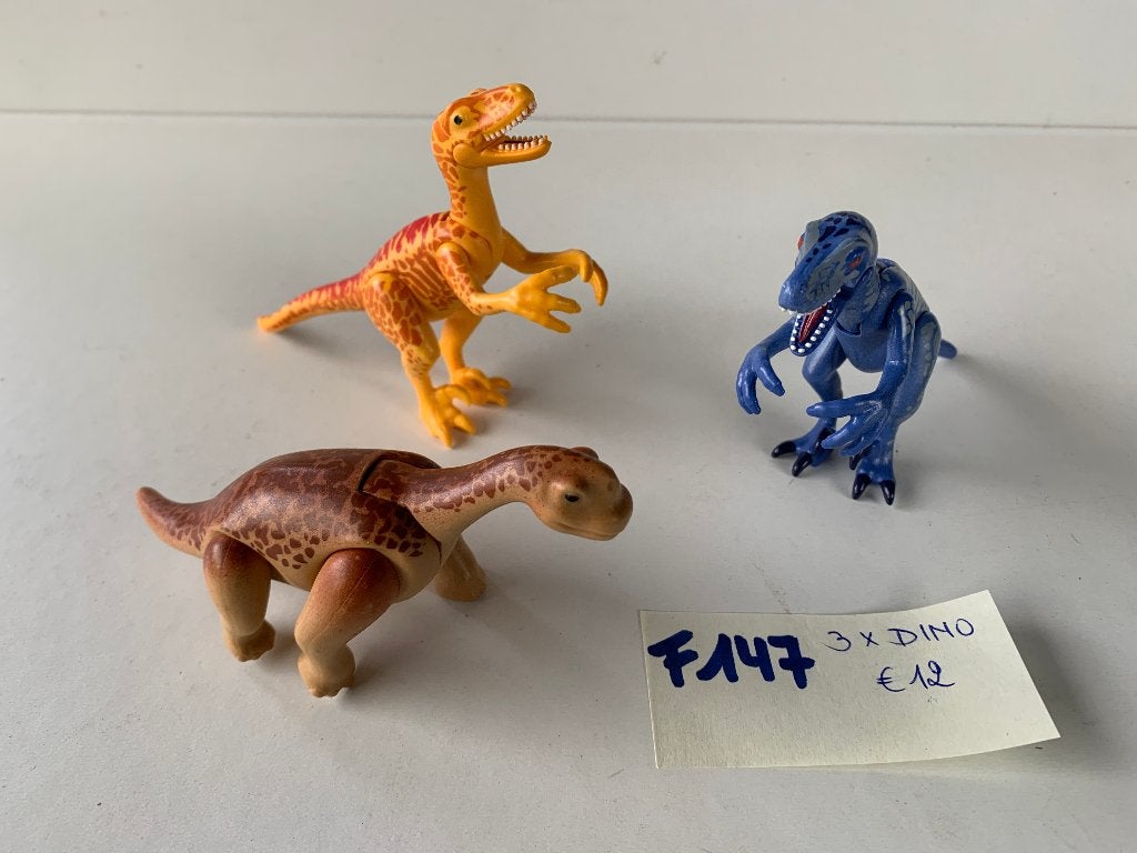 PLAYMOBIL F147: LOT 3 DINO'S, Kinderen en Baby's, Wild life, Losse onderdelen, Ophalen of Verzenden, Zo goed als nieuw