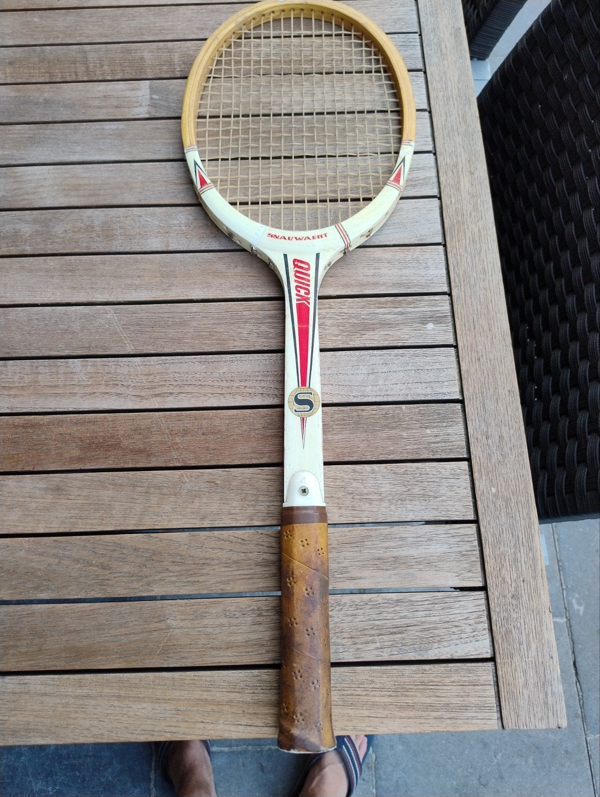 vintage Snauwaert Quick tennisracket, Sport en Fitness, Tennis, Overige merken, Gebruikt, L4, Ophalen of Verzenden