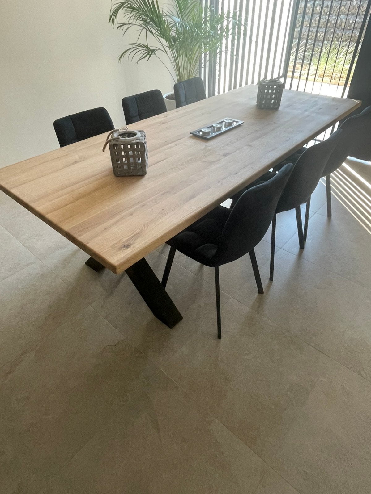 Mooie grote eiken tafel met 6 stoelen, Ophalen