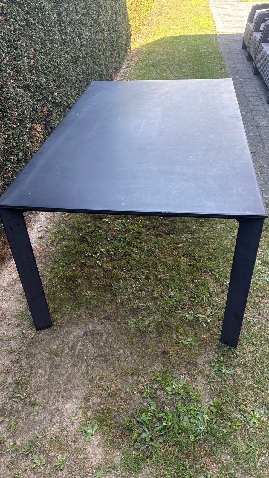 Zwarte tuintafel, Tuin en Terras, Ophalen, Gebruikt