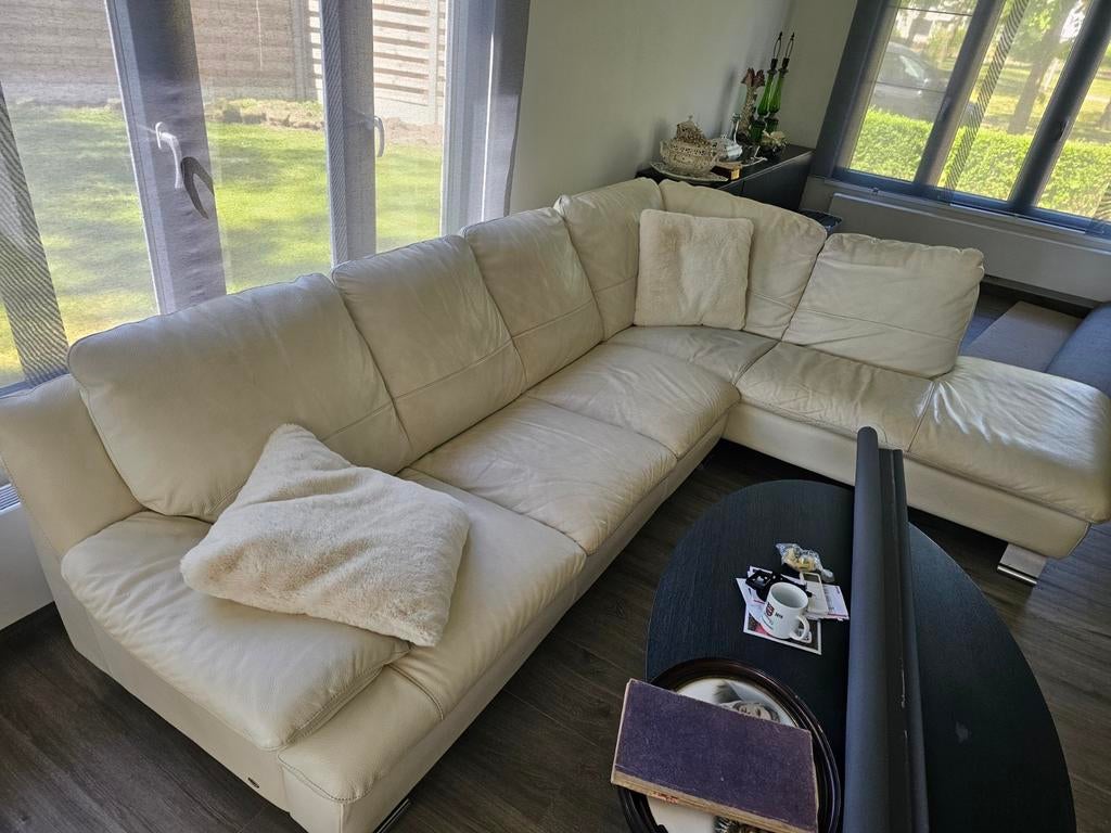 Lederen zithoek italsofa natuzzi., Huis en Inrichting, Ophalen, Gebruikt, Leer