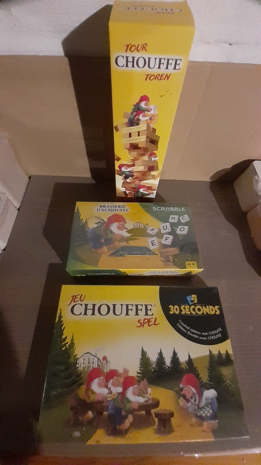 1  chouffe toren , 1 scrabble ,  30 seconds nieuw in verpak, Ophalen of Verzenden