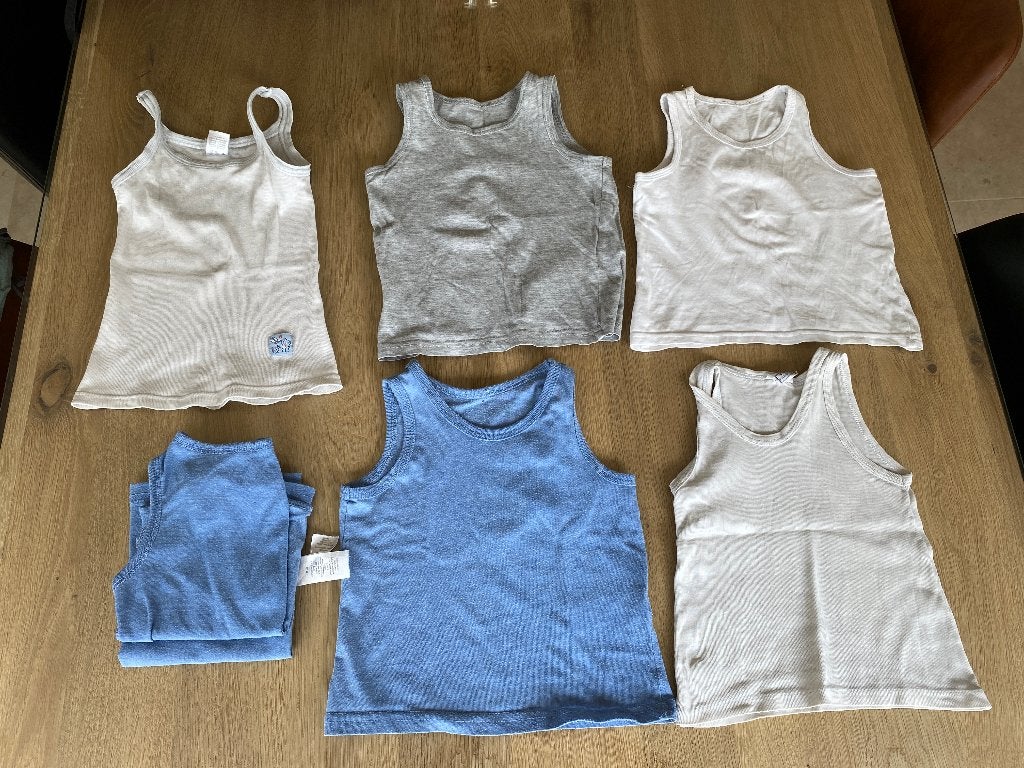 7 hemdjes maat 104, Kinderen en Baby's, Ophalen of Verzenden, Gebruikt, Jongen, Nacht- of Onderkleding