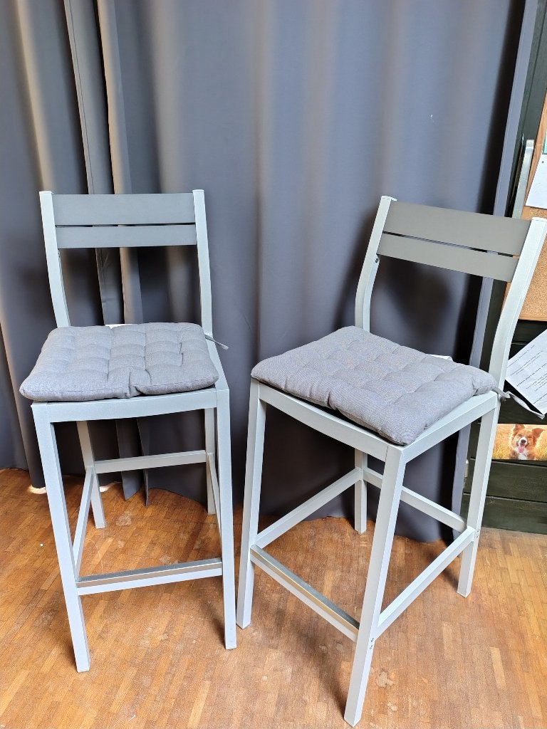 2 barkrukken met bijpassende zitkussens, 2 krukken, Ophalen, Zo goed als nieuw, 90 cm of meer