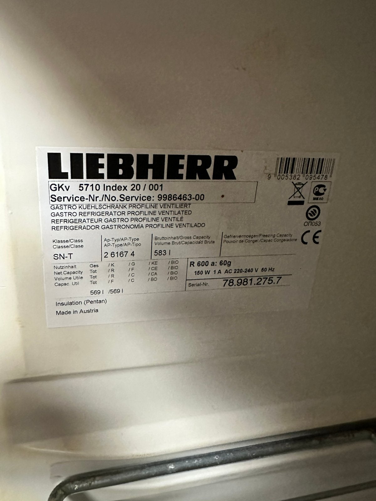 professionele Liebherr ProfiLine GKv 5710 horeca koelkast., Ophalen