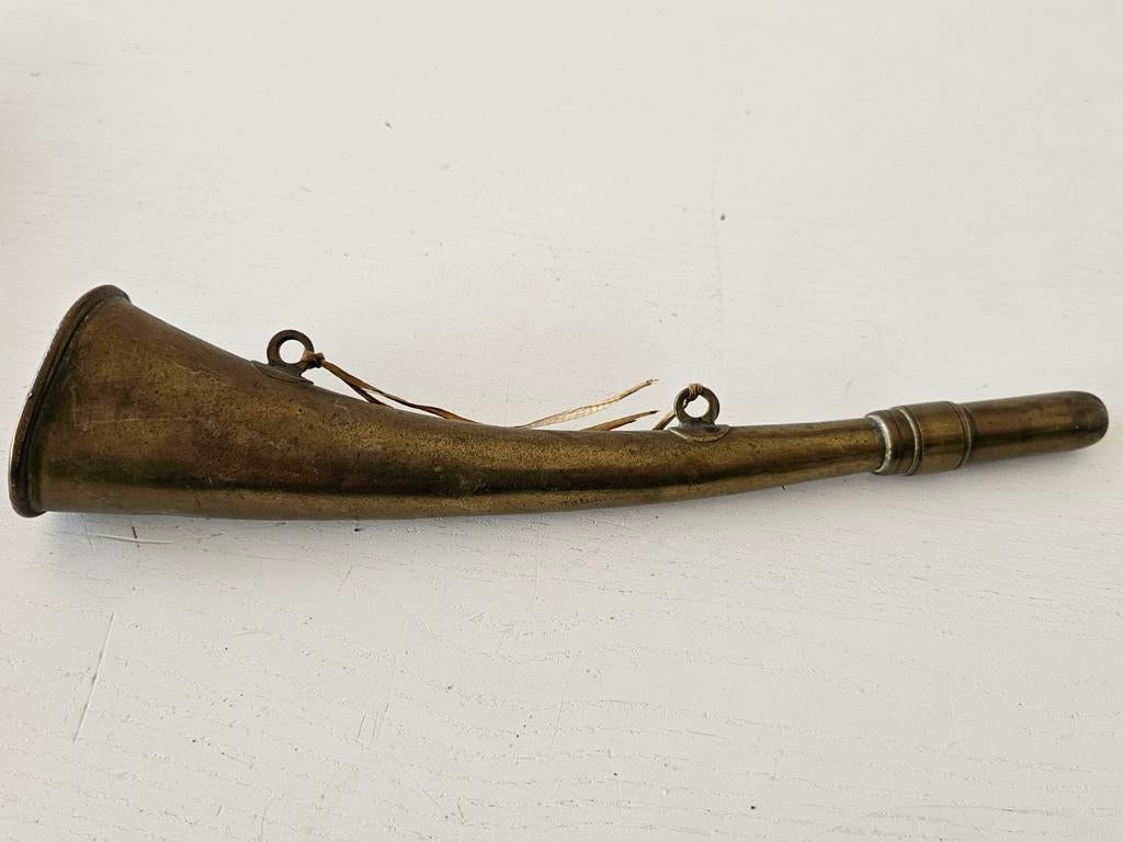 Vintage koperen blaashoorn., Muziek en Instrumenten, Blaasinstrumenten | Hoorns, Ophalen
