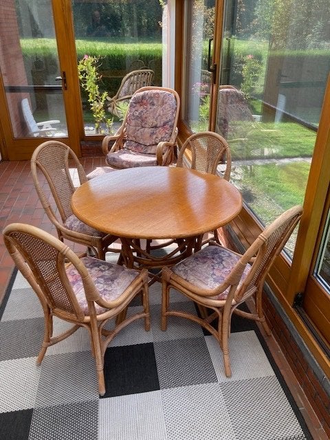 Tafel en stoelen, Ophalen, Gebruikt, 50 tot 100 cm, Bamboe set