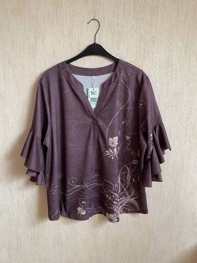 Blouse 5XL nieuw, Bruin, Blouse of Tuniek, Nieuw, Ophalen of Verzenden