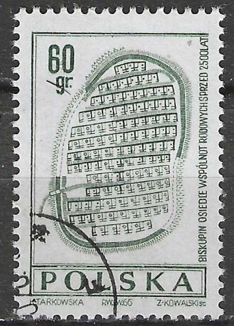 Pologne 1966 - Yvert 1581 - Fouilles à Biskupin. (1ER), Envoi, Pologne, Affranchi