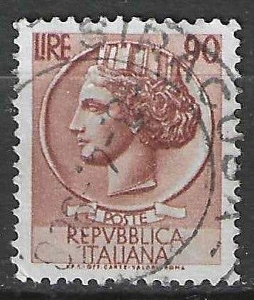 Italie 1955/1960 - Yvert 719A - Munt van Syracuse - 90  (ST), Verzenden, Gestempeld