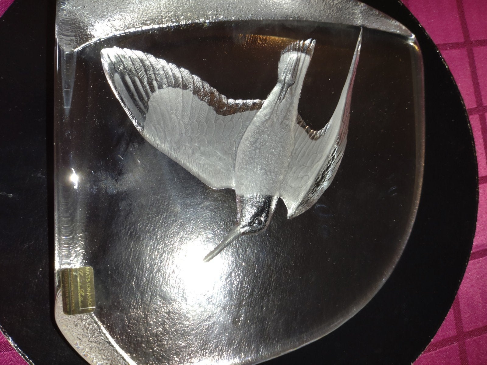 Sculpture en verre de Mats Jonasson Seagull, Enlèvement