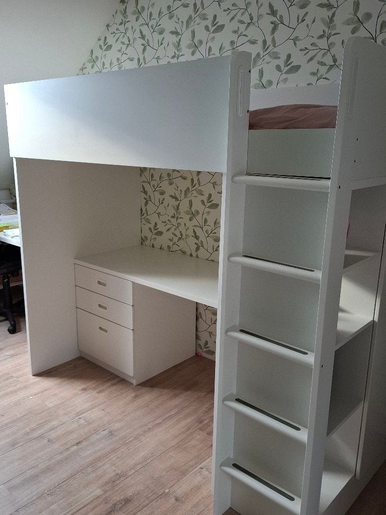 Lit mezzanine Ikea + bureau, Maison & Meubles, 200 cm de hauteur ou plus, Enlèvement, Lit mezzanine, Une personne