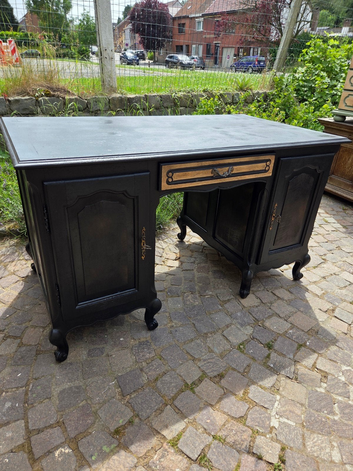 Superbe ancien bureau massif., Moderne, Enlèvement, Noir
