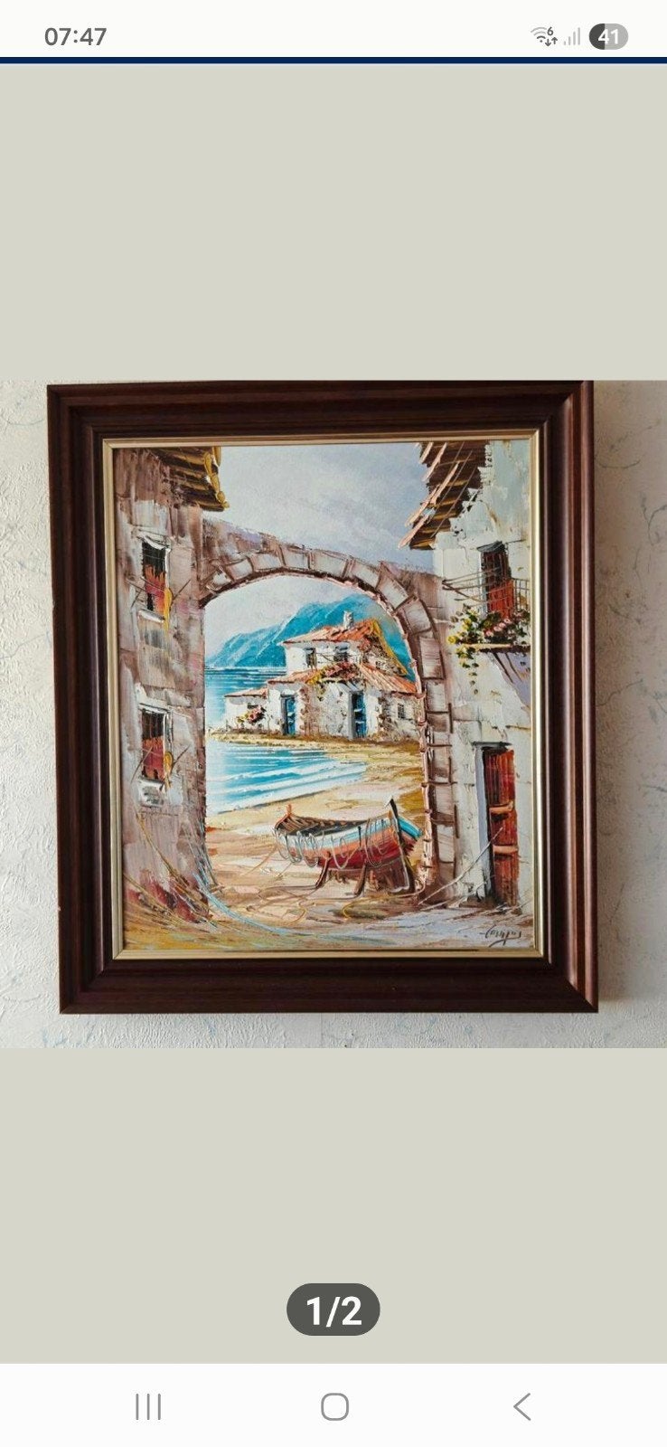Schilderij Zuiders tafereel, Antiek en Kunst, Ophalen