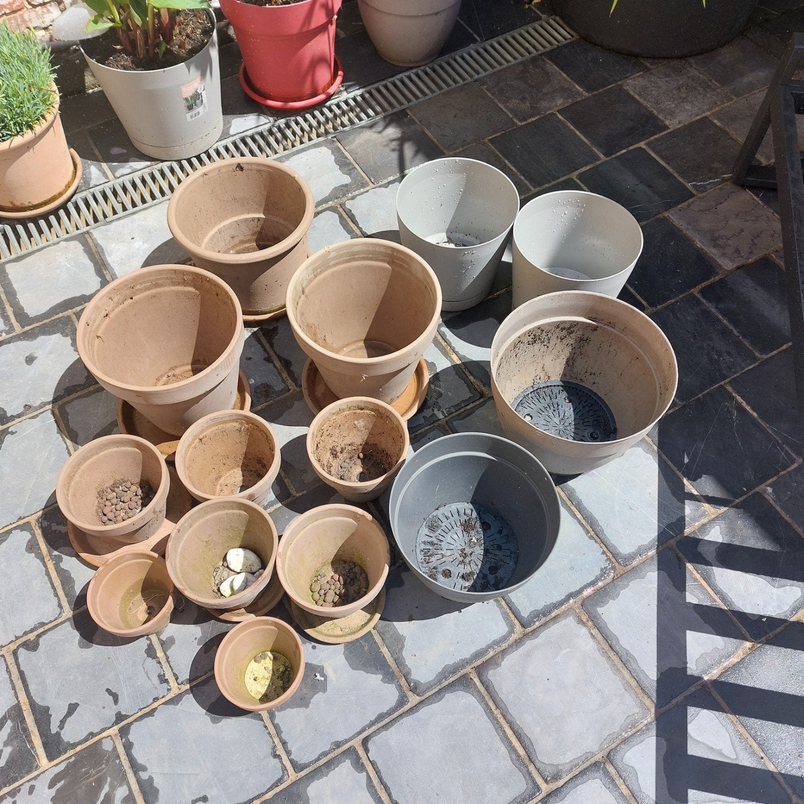 Bloempotten Terra Cotta en Kunststof., Tuin en Terras, Bloempotten, Ophalen