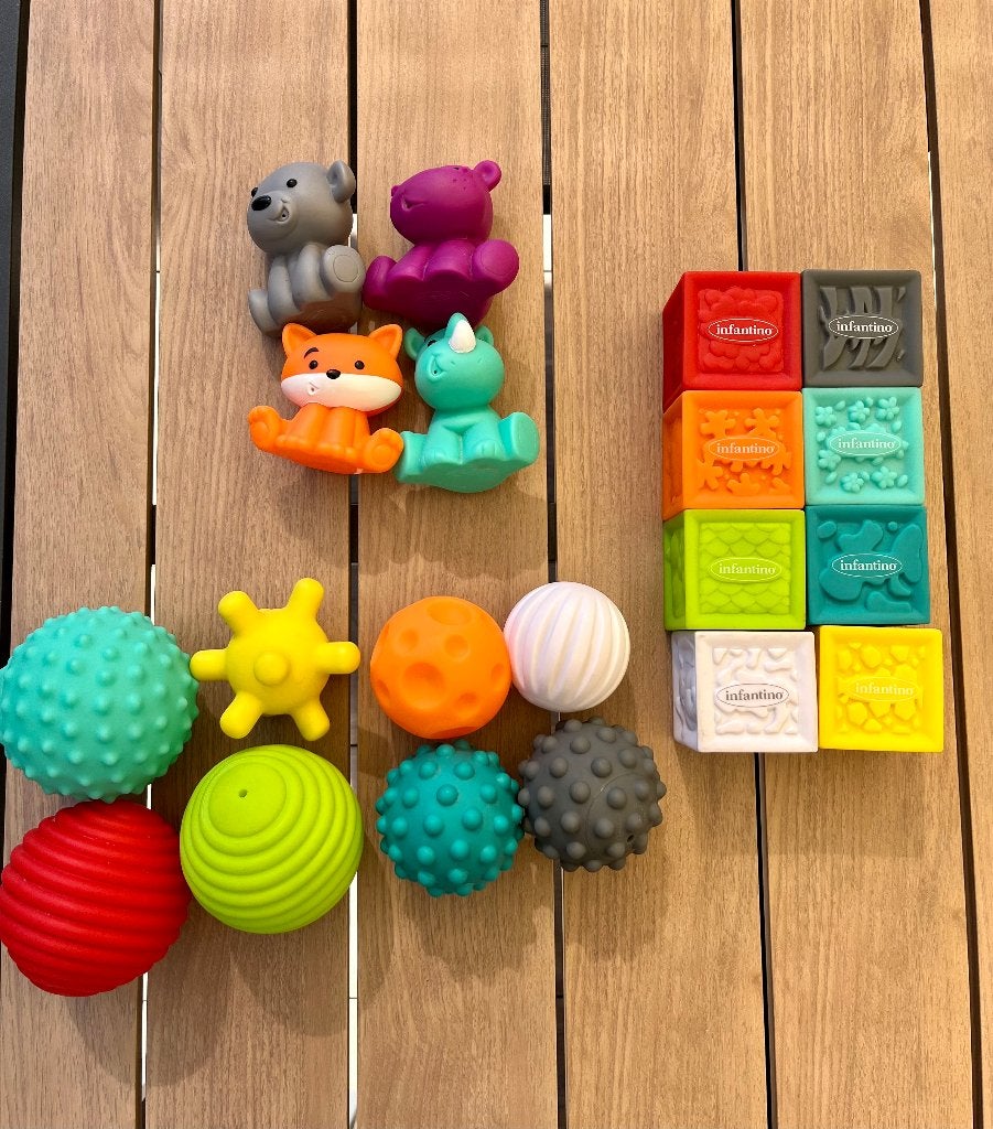 Infantino sensory ballen, blokken & dieren, Ophalen, Gebruikt