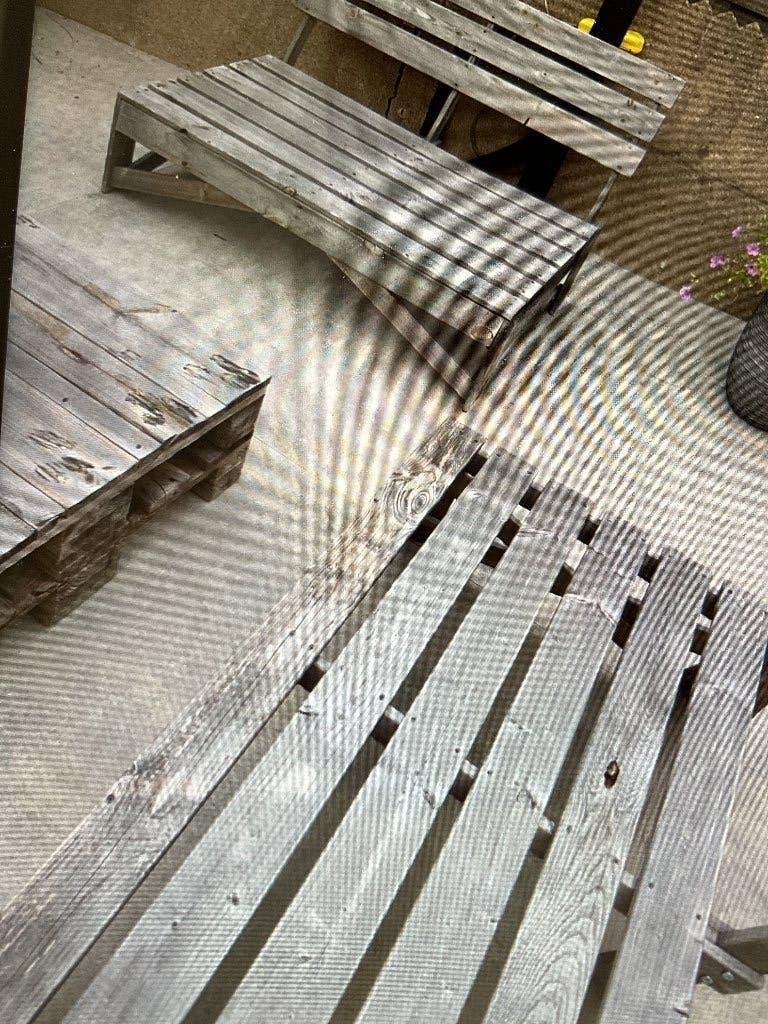 Pallet bank set, Ophalen, Gebruikt, 6 zitplaatsen, Hout