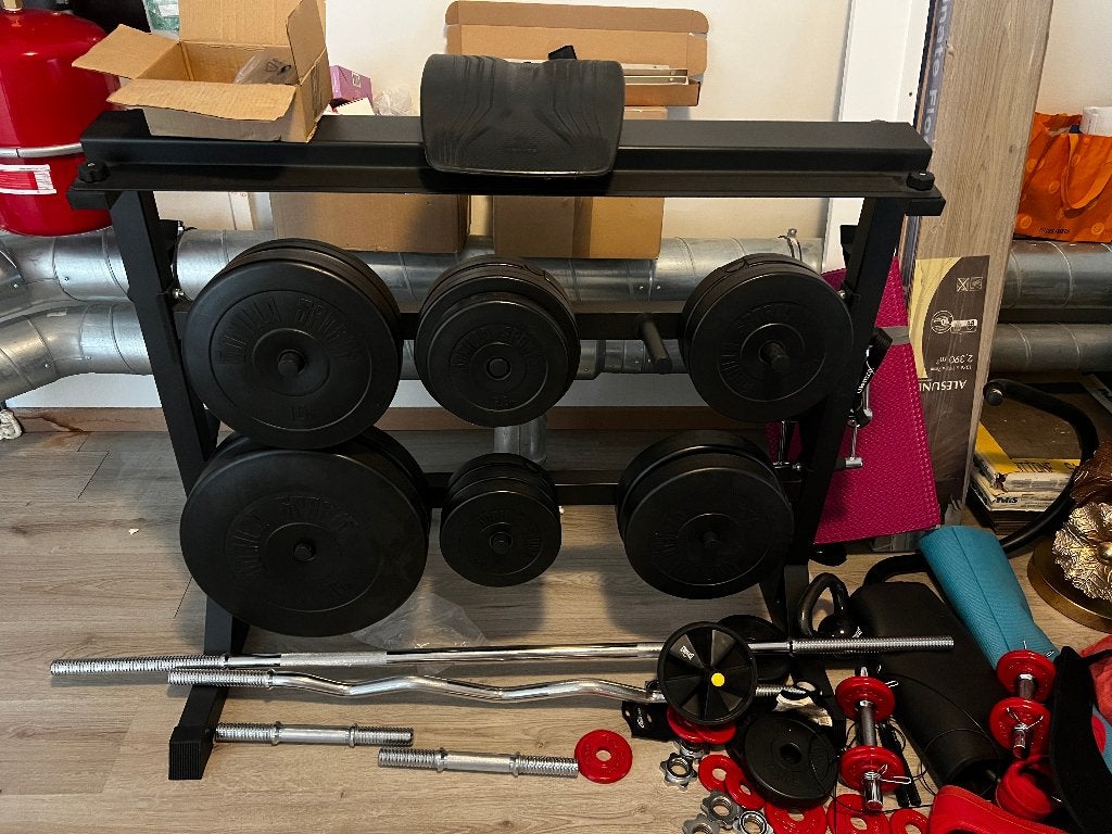 Gorilla Sports halterrek en gewichten, Ophalen, Zo goed als nieuw, Overige typen