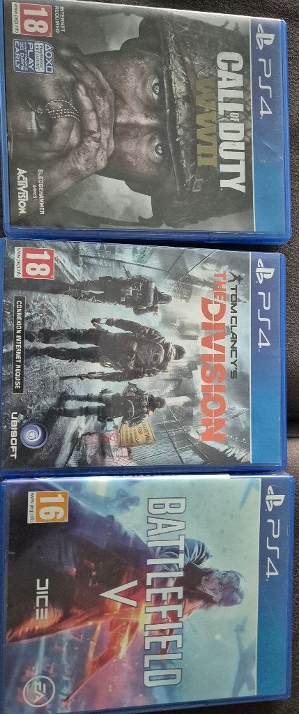 Ps4 spelletjes call of duty, battlefield V en the division, Ophalen, Gebruikt, Vechten