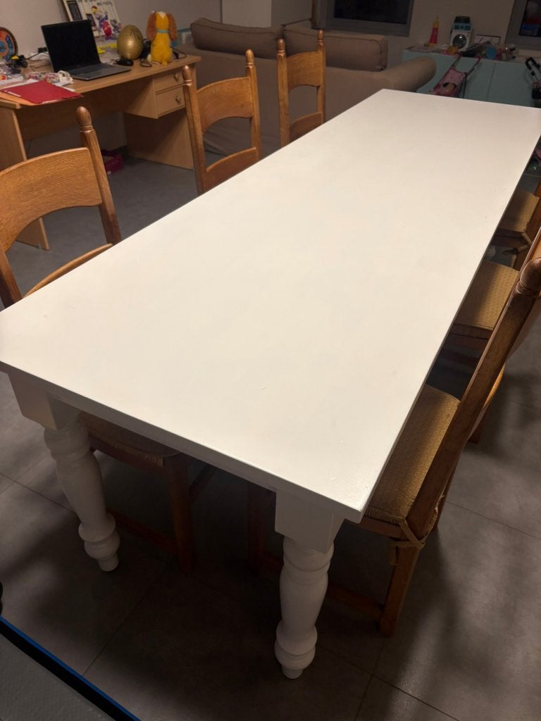 tafel wit hout 250 lang, Ophalen, Gebruikt, 200 cm of meer, 50 tot 100 cm