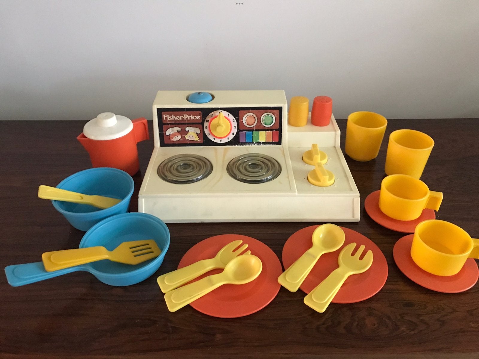Fisher Price retro vintage kookvuur koken keuken + allerlei, Ophalen of Verzenden, Gebruikt, Speelset