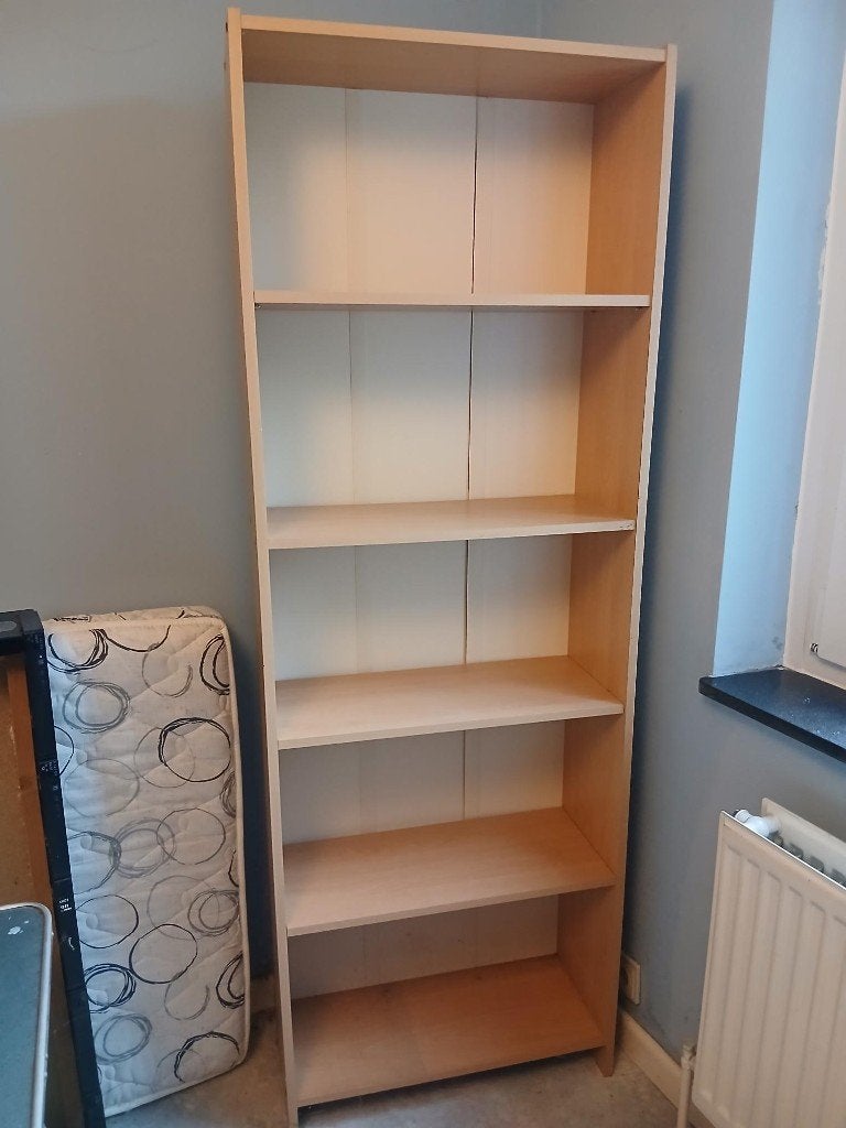 Bibliothèque type IKEA couleur bois clair, Ophalen, Gebruikt, 50 tot 100 cm, 150 tot 200 cm