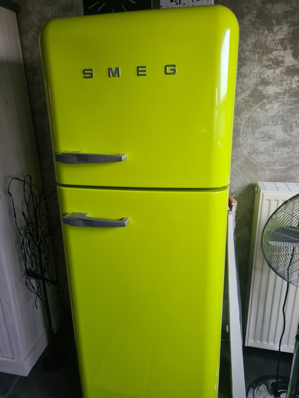 smeg koelkast lime (groot model), Elektronische apparatuur, 200 liter of meer, 60 cm of meer, Zo goed als nieuw, Met vriesvak