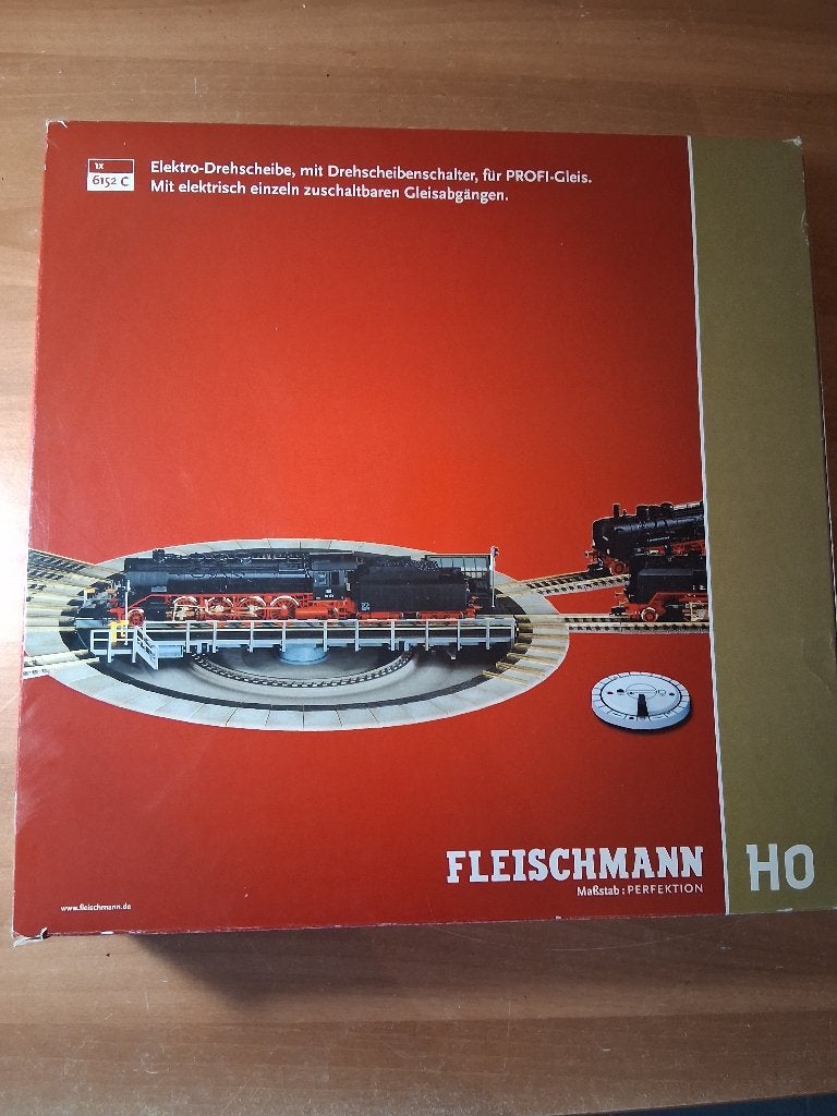 Fleischmann  E-draaischijf 6152C, Gelijkstroom, Fleischmann, Nieuw, Rails