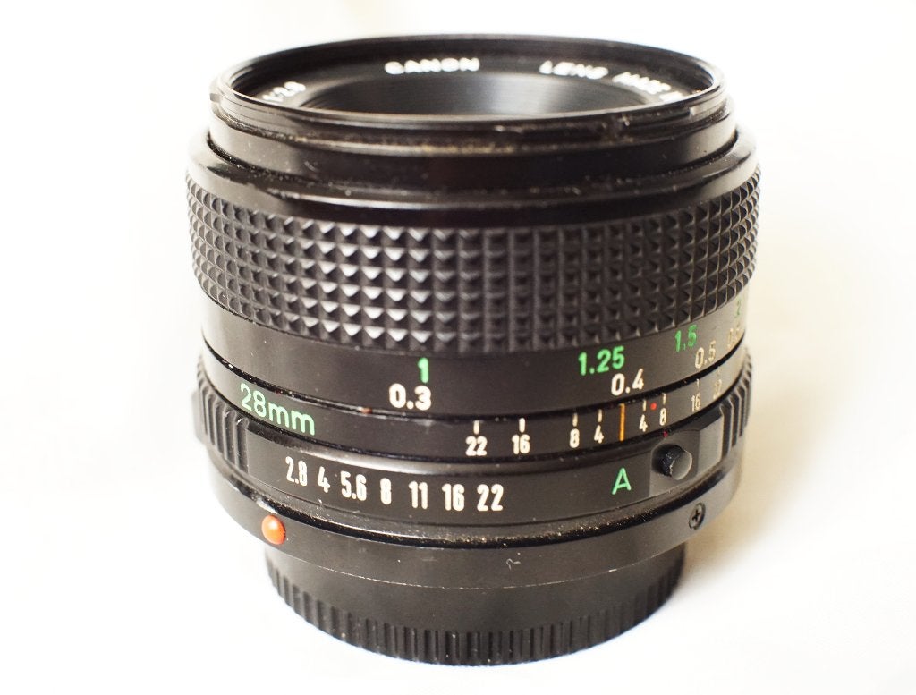 Canon FD 28mm f/2.8 voor AE1, AV1, A1, AT1..., Ophalen of Verzenden, Gebruikt, Spiegelreflex, Canon
